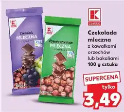 Kaufland Czekolada mleczna z kawałkami orzechów lub bakaliami oferta