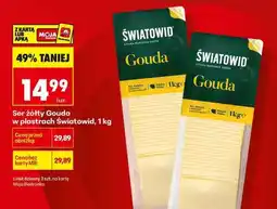 Biedronka Ser żółty Gouda w plastrach światowid , 1 kg oferta