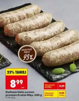 Biedronka Kielbasa biała surowa premium Kraina Mięs 500 g oferta