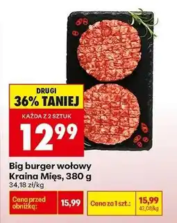 Biedronka Big burger wołowy Kraina Mięs, 380 g oferta