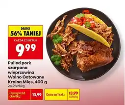 Biedronka Pulled pork szarpana wieprzowina Wolno Gotowane Kraina Mies, 400 g oferta