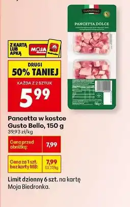 Biedronka Pancetta w kostce Gusto Bello, 150 g oferta