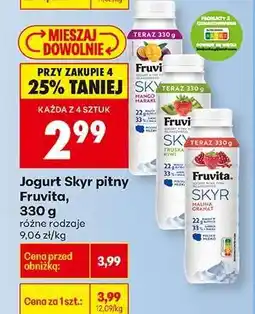 Biedronka Jogurt Skyr pitny Fruvita, 330 g oferta