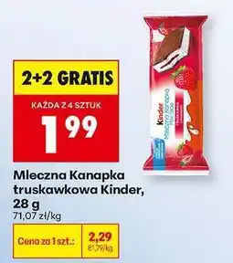 Biedronka Mleczna Kanapka truskawkowa Kinder, 28 g oferta