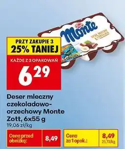 Biedronka Deser mleczny czekoladowo orzechowy Monte Zott 6x55 g oferta