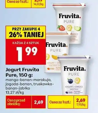 Biedronka Jogurt Fruvita Pure 150 g oferta