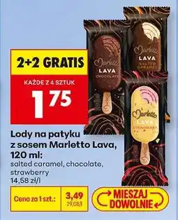 Biedronka Lody na patyku z sosem Marletto Lava, 120 ml oferta