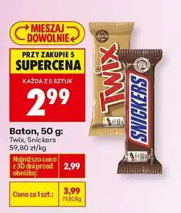 Biedronka Baton, 50 g: Twix, Snickers oferta