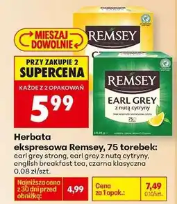 Biedronka Herbata ekspresowa Remsey 75 torebek oferta