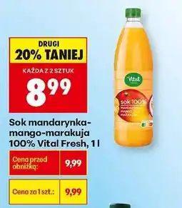 Biedronka Sok mandarynka-mango-marakuja 100% Vital Fresh, 1 l oferta