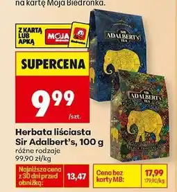 Biedronka Herbata liściasta Sir Adalbert’s, 100 g oferta