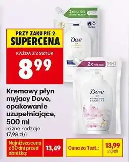 Biedronka Kremowy płyn myjący Dove, opakowanie uzupełniające, 500 ml oferta