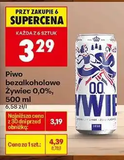 Biedronka Piwo bezalkoholowe Żywiec 0,0 500 ml oferta
