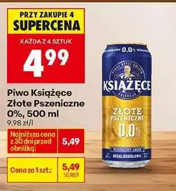 Biedronka Piwo Książęce Złote Pszeniczne 0%, 500 ml oferta