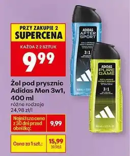 Biedronka Żel pod prysznic Adidas Men 3w1, 400 ml oferta