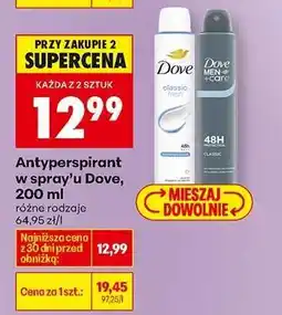 Biedronka Antyperspirant w spray’u Dove, 200 ml oferta