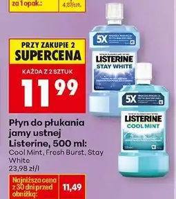 Biedronka Płyn do płukania jamy ustnej Listerine 500 ml oferta