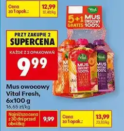 Biedronka Mus owocowy Vital Fresh, 6x100 g oferta