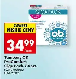 Biedronka Tampony OB ProComfort Giga Pack, 64 szt oferta