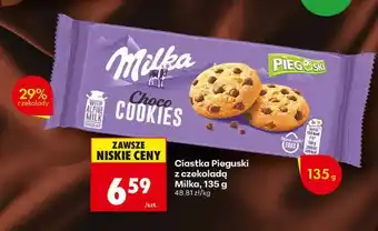 Biedronka Ciastka Pieguski z czekoladą Milka, 135 g oferta