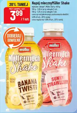 Polomarket Napój mleczny Müller Shake (Müller Dairy, 400 g, różne smaki) oferta