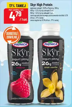 Polomarket Skyr High Protein (jogurt pitny, malina / wanilia, Piątnica, 360 g) oferta
