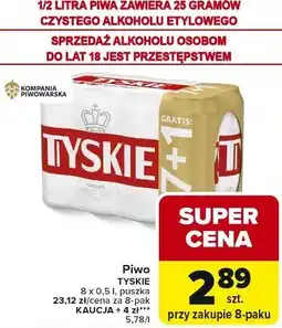 Carrefour Piwo TYSKIE 8 x 0,5 l puszka oferta