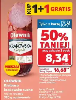 Kaufland Olewnik Kiełbasa krakowska sucha z szynki oferta