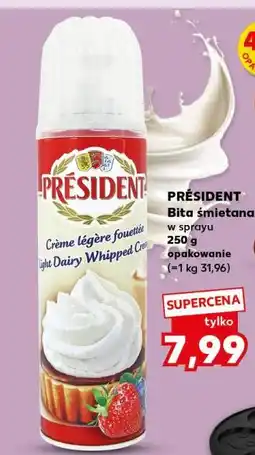 Kaufland Président Bita śmietana w sprayu 250 g opakowanie oferta
