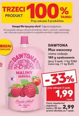 Kaufland Dawtona Mus owocowy maliny jabłka oferta