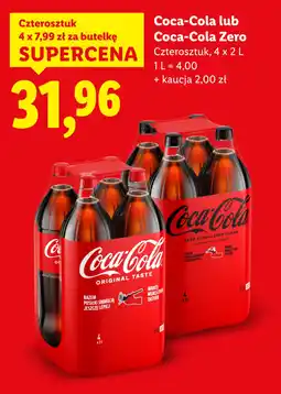 Lidl Coca-Cola lub Coca-Cola Zero (czterosztuk, 4 x 2 L) oferta