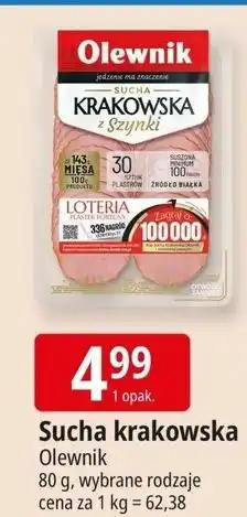 E.Leclerc Kiełbasa krakowska z szynki Olewnik oferta