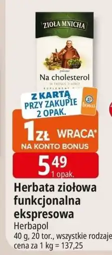 E.Leclerc Herbatka na cholesterol Big-Active Zioła Mnicha oferta