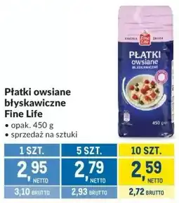 Makro Płatki owsiane błyskawiczne Fine Life oferta