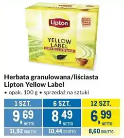 Makro Herbata granulowana/liściasta Lipton Yellow Label oferta