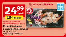 Auchan Krewetki obrane, z ogonkiem, gotowane oferta