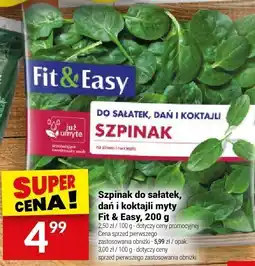 Twój Market Szpinak do sałatek, dań i koktajli myty Fit & Easy oferta