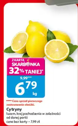 Auchan Cytryny luzem, kraj pochodzenia w zależności od danej partii oferta