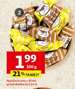 Auchan Krówki z Milanówka mleczne lub kakaowe luzem lub w opakowaniu oferta