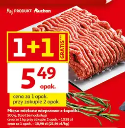 Auchan Mięso mielone wieprzowe z łopatki 500 g, Dział Samoobsługi oferta