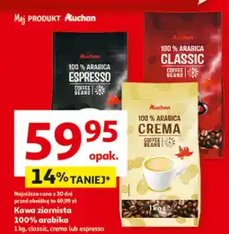 Auchan Kawa ziarnista Caffe Crema luzem lub w opakowaniu oferta