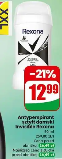 Dino Antyperspirant sztyft damski Invisible Rexona oferta