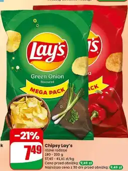 Dino Chipsy Lay's Mega Pack zielona cebulka (Green Onion) oferta