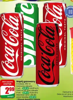 Dino Coca-Cola/Sprite/Coca-Cola Zero Sugar napój gazowany oferta