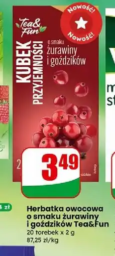 Dino Herbatka owocowa o smaku żurawiny i goździków Tea&Fun oferta