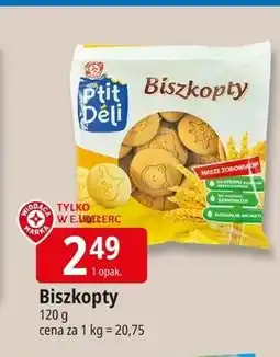 E.Leclerc Biszkopty Wiodąca Marka P'tit Deli oferta