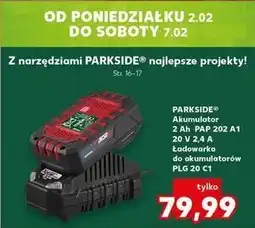 Kaufland PARKSIDE Akumulator 2 Ah PAP 202 A1 20V + Ładowarka do akumulatorów PLG 20 C1 oferta