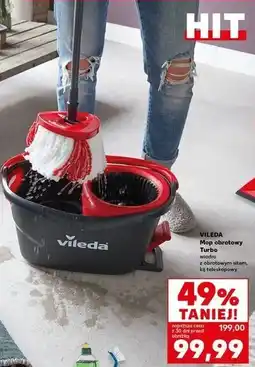 Kaufland VILEDA Mop obrotowy Turbo wiadro z obrotowym systemem, kij teleskopowy oferta
