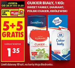 Biedronka Cukier biały 1 kg: Sweet Family, Diamant, Polski Cukier, Królewski oferta