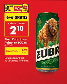 Biedronka Piwo Żubr Jasne Pełne oferta